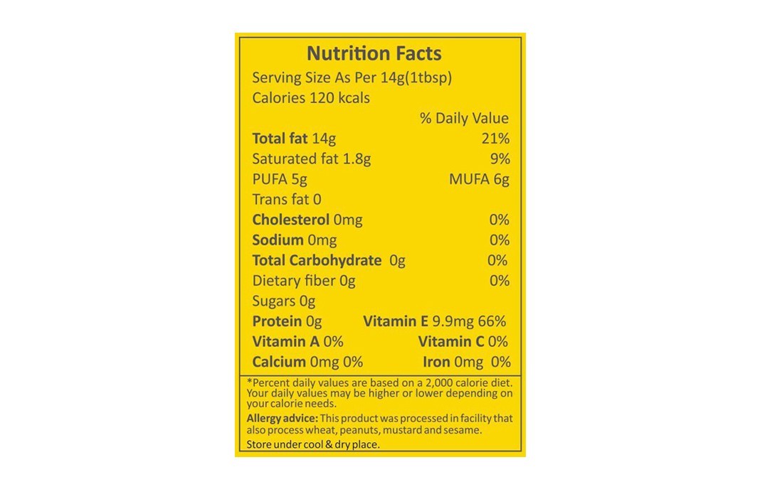 Kiwi Kisan Window Organic Cold Pressed Sunflower Oil   Plastic Bottle  500 millilitre